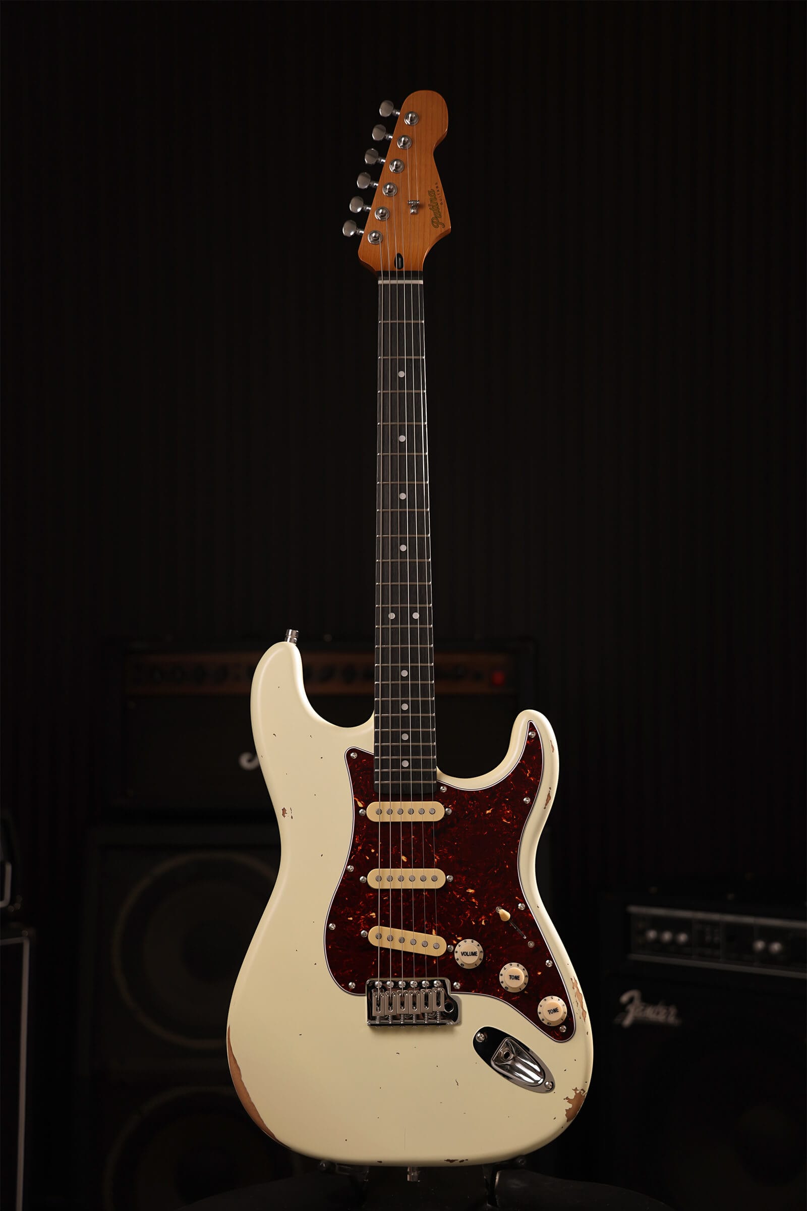 Patina Guitars Elgitarr Patina Guitars PS-6 Olympic White Relic tgt11