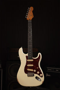 Patina Guitars Elgitarr Patina Guitars PS-6 Olympic White Relic tgt11