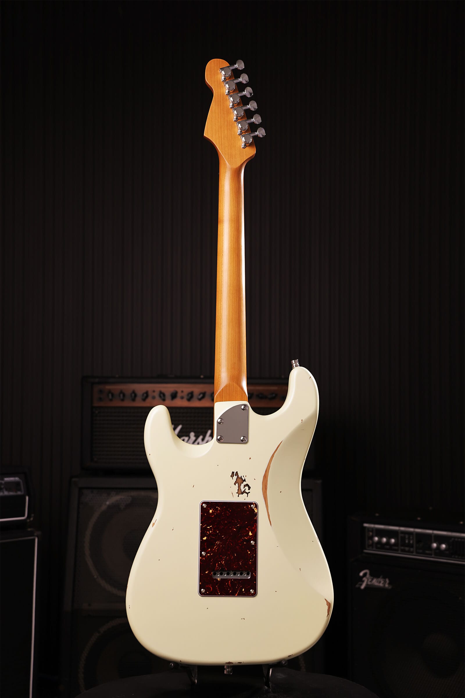 Patina Guitars Elgitarr Patina Guitars PS-6 Olympic White Relic tgt11