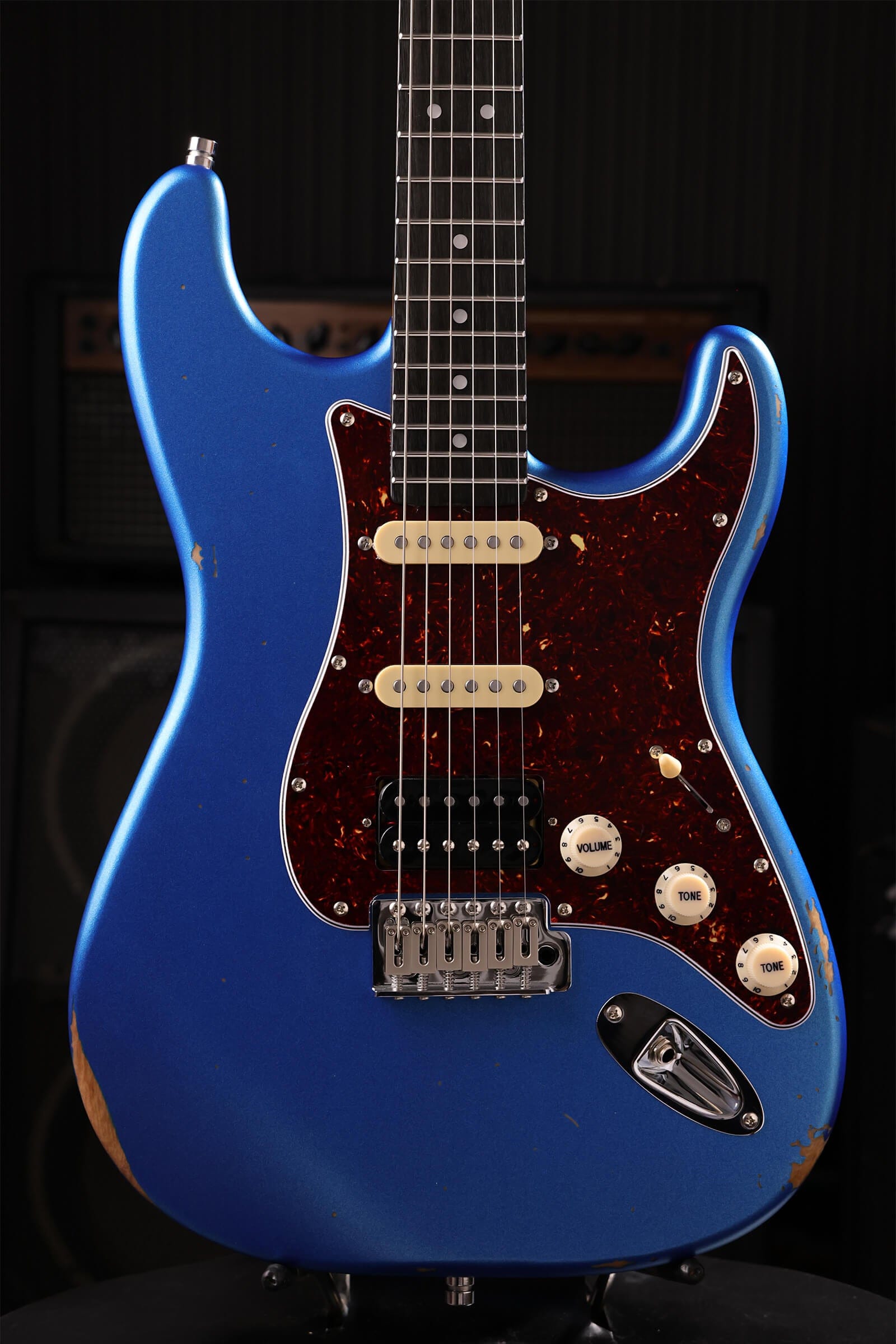 Patina Guitars Elgitarr Patina Guitars PS-7 Lake Placid Blue Relic tgt11