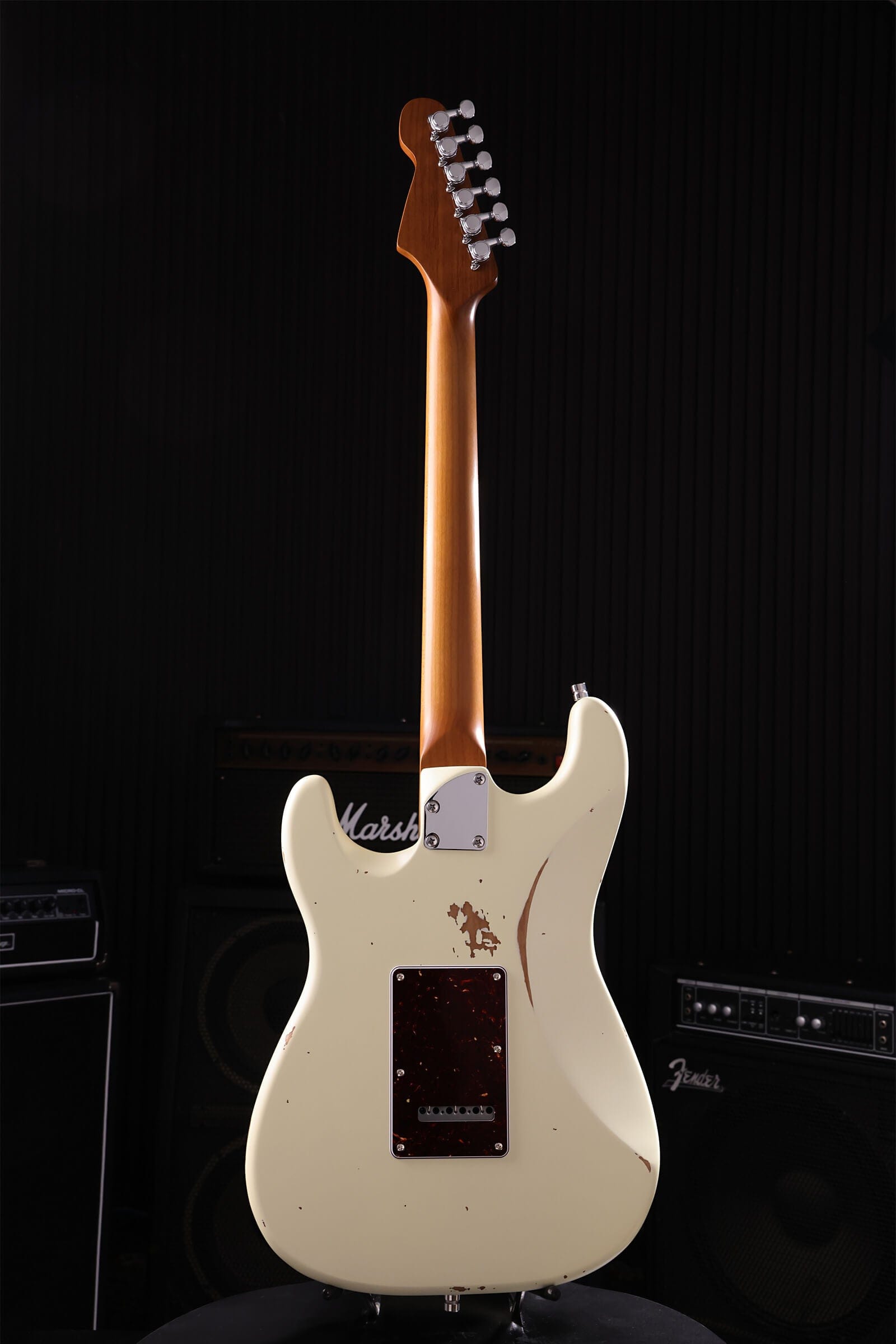 Patina Guitars Elgitarr Patina Guitars PS-7 Olympic White Relic tgt11