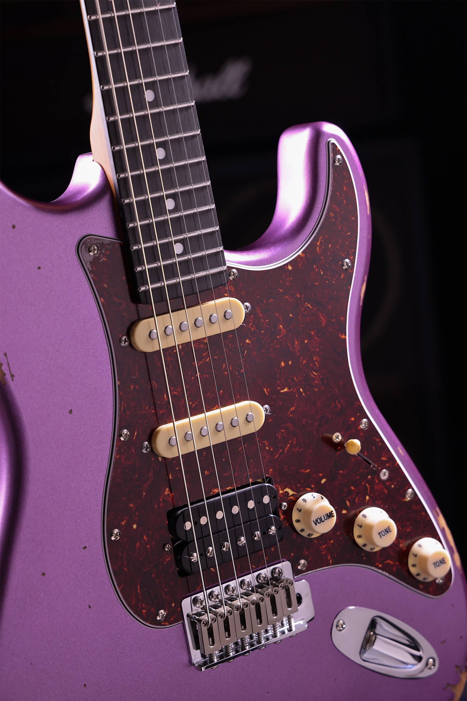 Patina Guitars Elgitarr Patina Guitars PS-7 Purple Relic tgt11