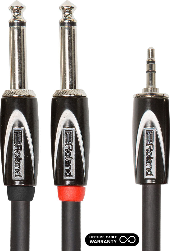 Roland Black Series RCC-10-3528V2 3.5mm TRS-DUAL 1/4, Y Cable 3m