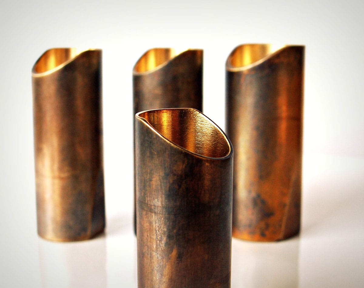 Rockslide Stränginstrument The Rock Slide Aged Brass Guitar Slide MEDIUM tgt11