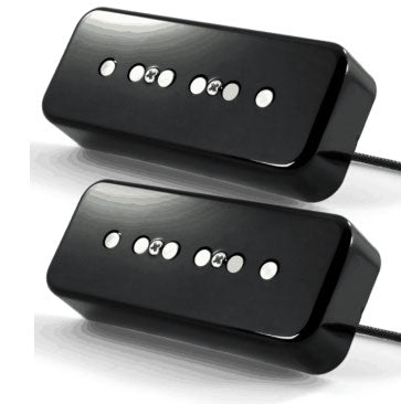 Fralin P90 with Alnico Rods Hum-Cancelling Set Black