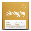Stringjoy Stränginstrument Stringjoy Brights | Extra Light (10-50) 80/20 Bronze Acoustic Guitar tgt11