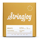 Stringjoy Stränginstrument Stringjoy Brights | Light (12-54) 80/20 Bronze Acoustic Guitar tgt11