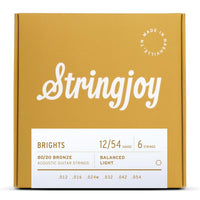 Stringjoy Stränginstrument Stringjoy Brights | Light (12-54) 80/20 Bronze Acoustic Guitar tgt11