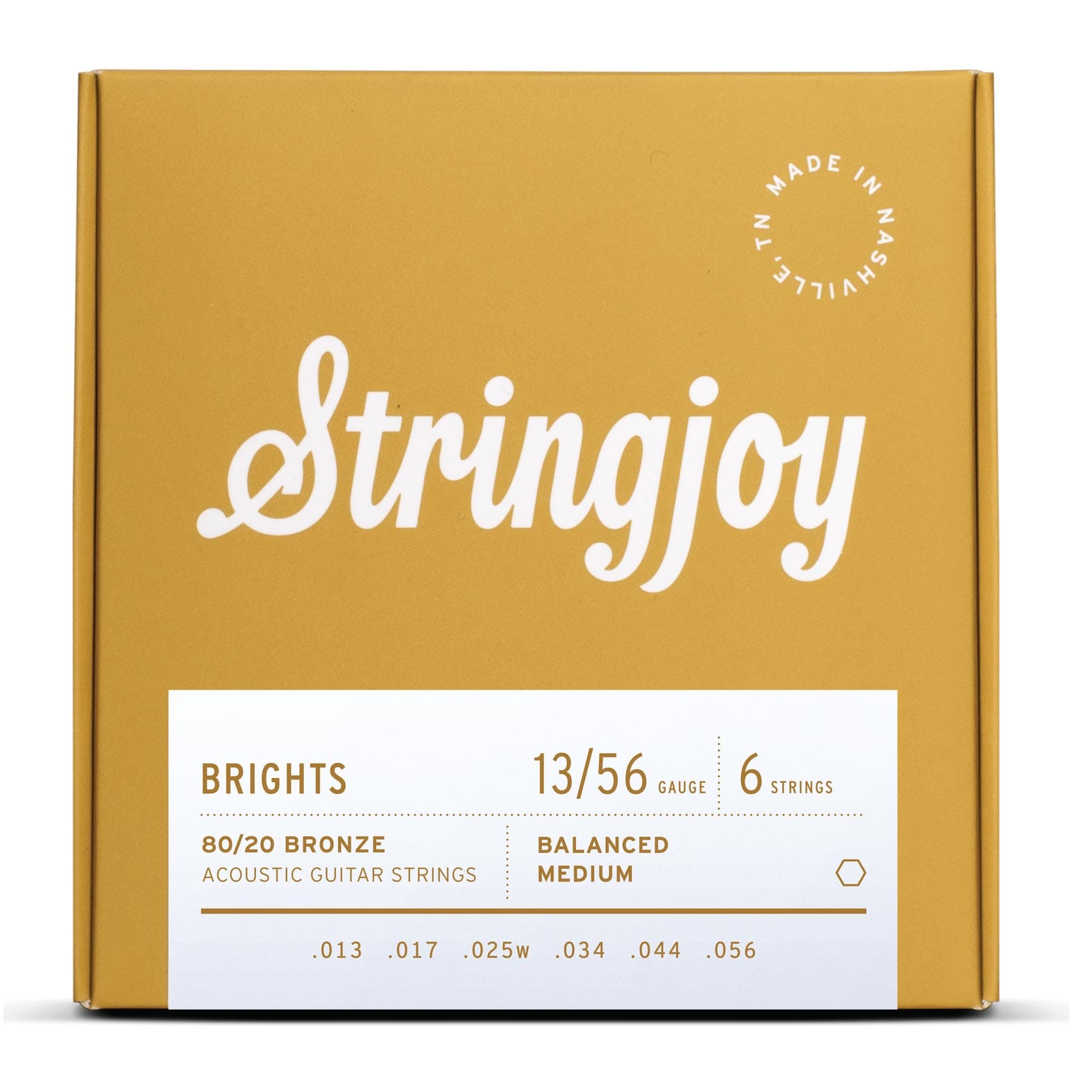Stringjoy Stränginstrument Stringjoy Brights | Medium (13-56) 80/20 Bronze Acoustic Guitar tgt11