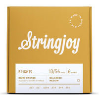 Stringjoy Stränginstrument Stringjoy Brights | Medium (13-56) 80/20 Bronze Acoustic Guitar tgt11