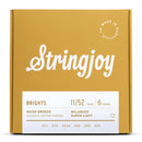 Stringjoy Stränginstrument Stringjoy Brights | Super Light (11-52) 80/20 Bronze Acoustic Guitar tgt11
