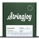 Stringjoy Stränginstrument Stringjoy Broadways | Classic Light  (10-46) Pure Nickel Electric Guitar tgt11