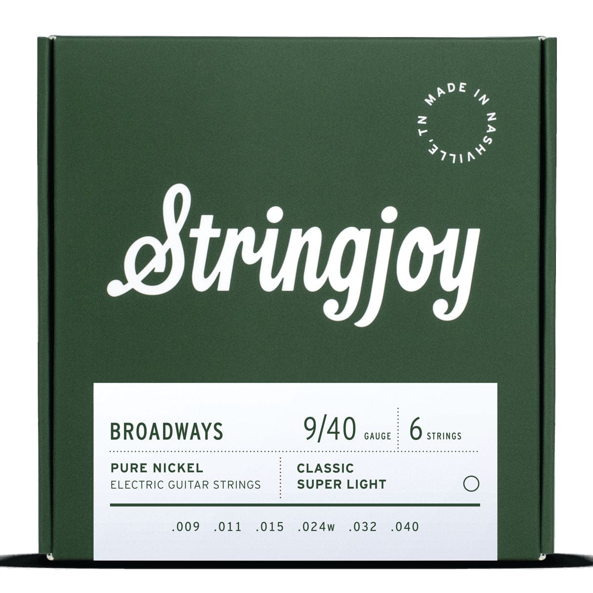 Stringjoy Stränginstrument Stringjoy Broadways | Classic Super Light  (9-40) Pure Nickel Electric Guitar tgt11