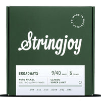 Stringjoy Stränginstrument Stringjoy Broadways | Classic Super Light  (9-40) Pure Nickel Electric Guitar tgt11