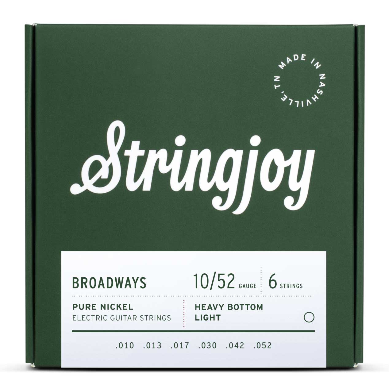 Stringjoy Stränginstrument Stringjoy Broadways | Heavy Bottom Light (10-52) Pure Nickel Electric Electric tgt11