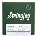 Stringjoy Stränginstrument Stringjoy Broadways | Heavy Bottom Super Light (9-46) Pure Nickel Electric Guit tgt11