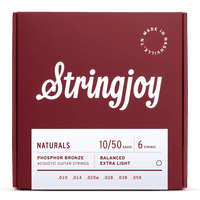 Stringjoy Stränginstrument Stringjoy Naturals | Extra Light (10-50) Phosphor Bronze Acoustic Guitar tgt11