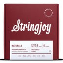 Stringjoy Stränginstrument Stringjoy Naturals | Light (12-54) Phosphor Bronze Acoustic Guitar tgt11