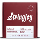 Stringjoy Stränginstrument Stringjoy Naturals | Medium (13-56) Phosphor Bronze Acoustic Guitar tgt11