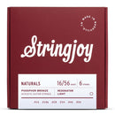 Stringjoy Stränginstrument Stringjoy Naturals | Resonator (16-56) Phosphor Bronze Acoustic Guitar tgt11