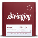 Stringjoy Stränginstrument Stringjoy Naturals | Super Light (11-52) Phosphor Bronze Acoustic Guitar tgt11