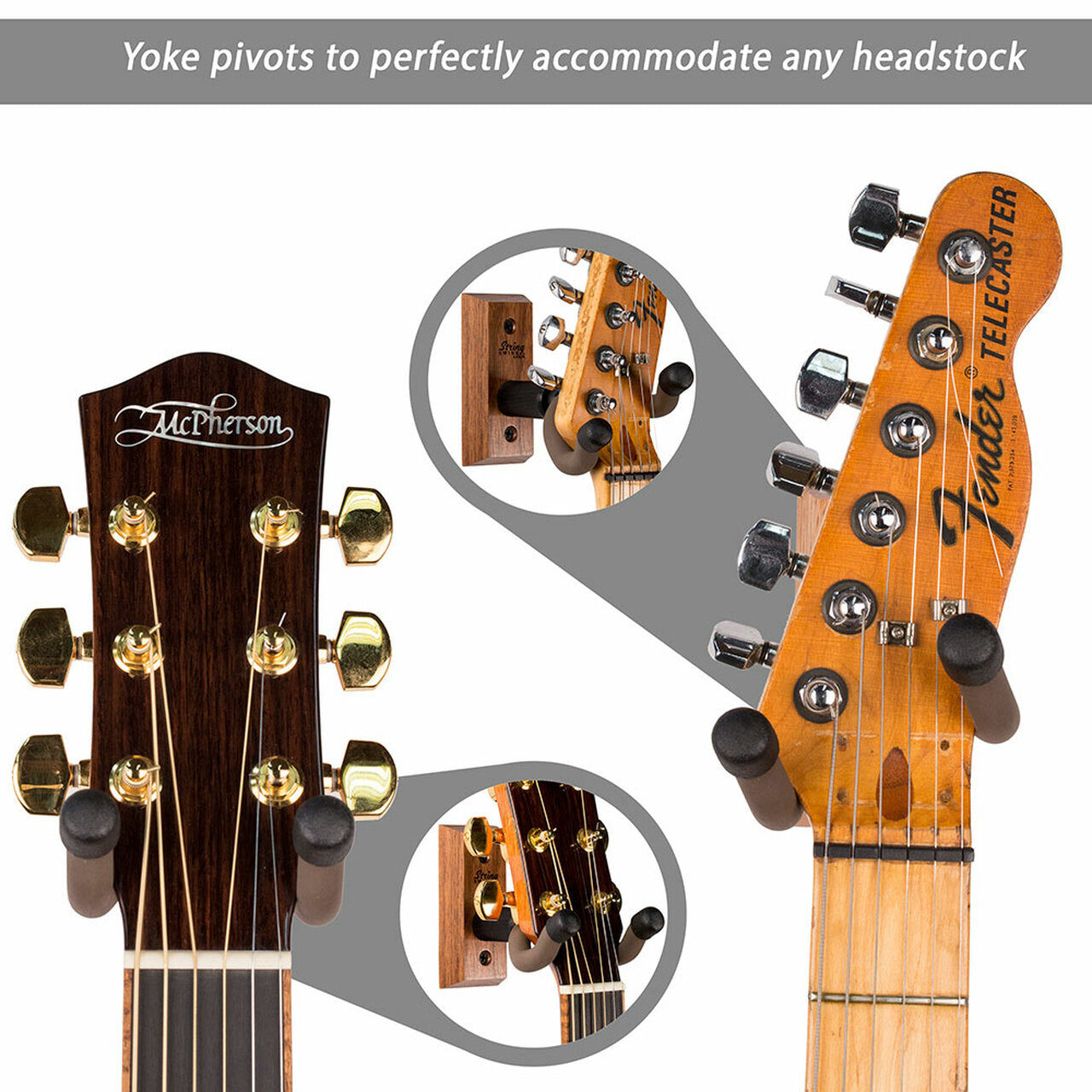 String Swing Wall Mount for Acoustic &amp; Electric Guitars CC01K Oak
