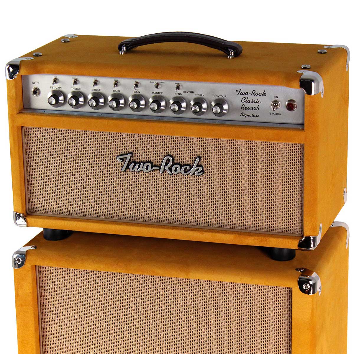 Two-Rock Förstärkare Two-Rock Classic Reverb 100 Watt Head with 2×12 Matching Cab Gold Suede tgt11