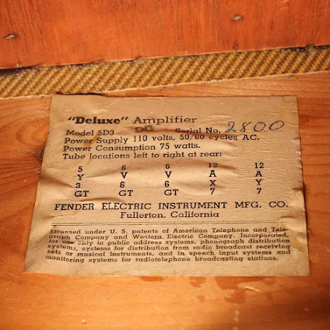 Fender Deluxe Amp 5D3 1954 USED - Good Condition